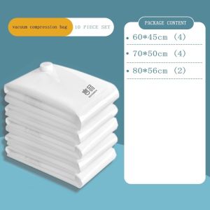 11pcs Set Reusable Vacuum Sealer Bag Travel Storage Resealable Compressed Convenient Home Storage Bag