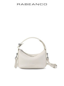 RABEANCO New Womens Bag Shoulder Handbag Crescent-Shaped Cowhide Large Capacity European and American Style Commuter Bag Small Bag 88101