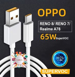 DA2385 Kabel Cable Data Oppo Reno 8 Super VOOC Pengisian  Super Cepat For Oppo Reno 8 8Z Reno 8T Reno 7 7 Pro 6 5 5 Pro 4 4f 3 3 Pro 2 2f a17 a17k a57 2022 a78 a96 a5 2020 a9 2020