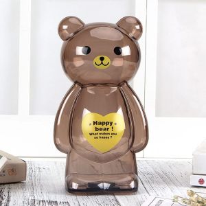 PLUMFOU Transparent Cartoon Home Decor Kindergarten Save Money Fun Childhood Piggy Bank Money Box Kids Toys Birthday Gifts