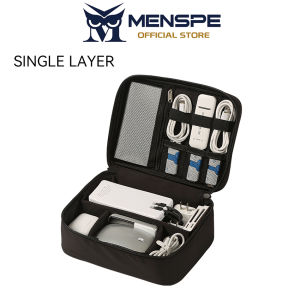 MENSPE Digital Storage Bag Travel Organizer Double Layer Large Capacity Electronic Gadget Bag USB Cable Storage Bags Large Cable Organizer Bag Accessories U Disk Hard Drive Accessories Storage Bag
