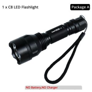 Senter LED Flashlight Torch C8 5 Mode High Power Lamp Light Super Bright Portable Light use 18650 battery for Camping fishing