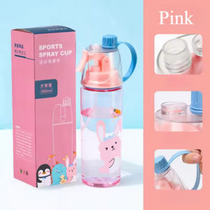 Kids Water Bottle Straw Cup Leak Resistant Plastic Spray Outdoor School Sports Travel