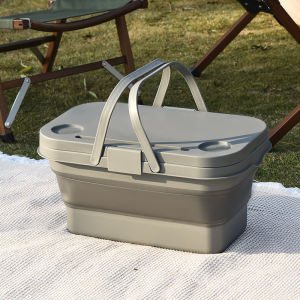 SG Folding storage box portable picnic basket outdoor camping portable large capacity car backup storage basket