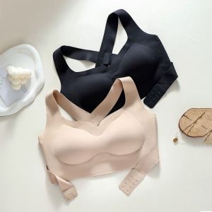 GOOTRADES ตัวแก้ไขท่าทางหลัง บราไร้ตะเข็บสำหรับผู้หญิง ปรับได้ปรับได้ 2 in 1 ชุดชั้นในแบบไร้สาย รวมรวมแล้ว หัวเข็มขัดด้านหน้า ชุดชั้นในดันทรง แก้ไขหลังค่อม