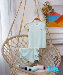 Bộ quần áo sát nách cho bé chất liệu Modal tự nhiên cao cấp siêu mềm mịn set sơ sinh cho bé tới 3 tuổi vải sồi xuất khẩu HAKI BM005 (4-15kg) quần áo hè cho bé đồ bộ mặc nhà cho bé