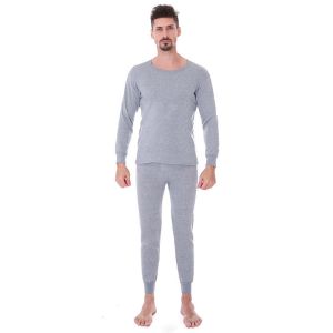 Falimottype)Size L-4XL Mens Cotton Tops and Pants Set Plush Thermal Innerwear & Underwear Set Autumn and Winter Clothes