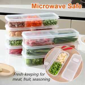 Narrow Slit Refrigerator Fresh-keeping Box Fruit Vegetable Frozen Meat Portion Box Microwaved Safe Food Container with Pores