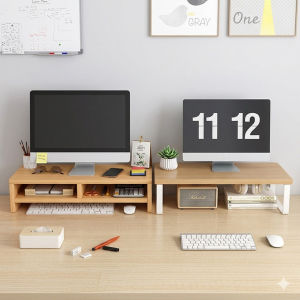 (Local Seller) Monitor Stand/ Desk Shelf / Dual Usage / Keyboard Storage / Computer Accessories / Posture Correction / Vertebrae