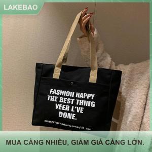 【LAKEBAO】 Canvas Tote Túi cho phụ nữ công suất lớn duy nhất Vai Túi sinh viên các lớp học đi lại máy tính xách tay mang Túi Túi giản dị Túi xách