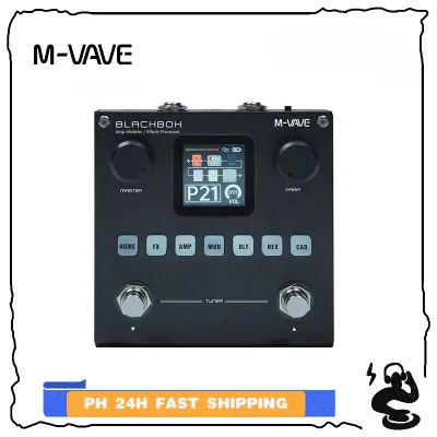 M-VAVE BLACKBOX Guitar Mutli-effect Pedal Audio Processor 44.1KHz/24bit High Resolution Sampling 80 Customizable Presets 6+1 Simultaneous Effects Freestyle Accompaniment