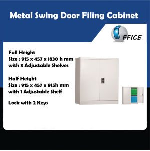 Metal Filing Cabinet | Steel Office Cupboard | With Security Lock Bar | Optional Wheels | Filing | Finance | Light Duty