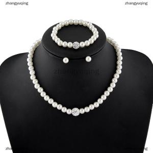 [COD] zhangyuqing Fashion Jewelry Sets Luxury Ball s Necklace Earrings Bracelet Sets