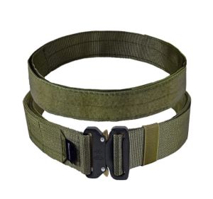 Tactical Laser Belt 2 inches COBRA Metal Buckle Belt Quick Release Laser Cut MOLLE Combat Mens Two in one Belts Inner Belt Outer Belt Tactical Hiking Camping Wargame Military Camouflage Belt