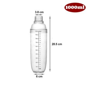Kitchen Acrylic Milk Tea Shaker Cocktail Juice Shaker Bottle Blender Bar Supplies