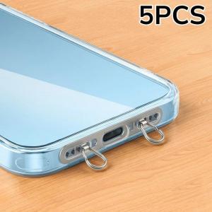 แผ่นปะพวงดอกไม้เหล็กสแตนเลสรูคู่5ชิ้นสำหรับ IPhone 16 15 14 13 Pro คลิปหนีบบัตรถอดออกได้ป้องกันการสูญหายเคสมือถือ