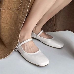 Free Shipping Flat Shoes 2026 Autumn New Fashion Single-Strap Square-Toe Shallow-Mouth Grandma Shoes For Women