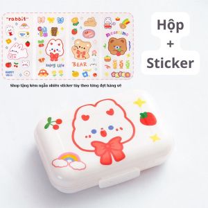 Hộp Nhựa Chia Ngăn Đựng Đồ Mini 8 Ô Tặng Kèm Sticker Hộp Chia Ngăn Mini Nhỏ Gọn Có Nắp Đậy Mang Theo Du Lịch Tiện Dụng