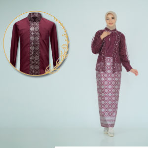 [New Arrival] Emran Batik - Kebaya Brokat Couple Meidha Rok Motif Songket Wisuda Lamaran Kondangan