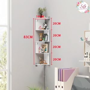 ชั้นวางเข้ามุมติดผนัง มินิมอลสไตล์​ สีขาว ไม้เข้ามุม วางหนังสือ ชั้นวางของอเนกประสงค์