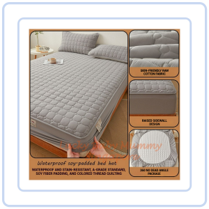 【Pure Care】 Waterproof Fitted Bedsheet / 360° Full-Wrap Mattress Protector/ Washable Soy Fiber Quilted Sheet