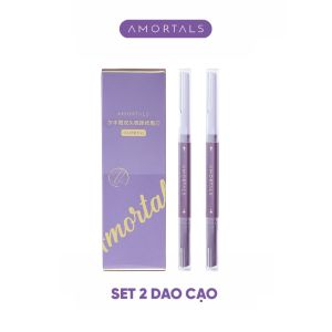 Dao cạo lông mày hai đầu Amortals dao tỉa lông mày tiện lợi không gỉ an toàn cho da Mỹ Phẩm