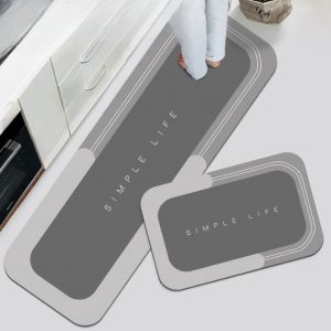 [Msia] Soft Diatomite Kitchen Mat Anti Slip Water Absorbent Floor Mat Oil Absorbent Long Mat Carpet Rug/ Mat Dapur Serap Minyak Serap Air/ 硅藻土厨房毯防垫吸水吸油防滑