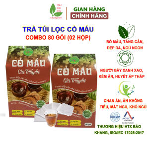 Combo 80 gói trà cỏ máu tăng cân trà túi lọc cây cỏ máu trà thảo dược tăng cân kém ăn dành cho người gầy chán ăn mất ngủ