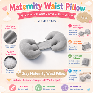 PlayPark Pregnancy Pillow U Shaped Maternity Pillow Full Body Support Cooling Bamboo Cover Removable Washable 1.8m