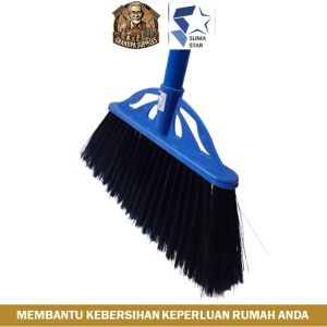 Sapu Lantai Nylon Panjang Ijuk Sintesis Awet Premium Nilon Gagang Kayu Tebal Kokoh