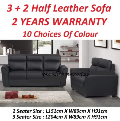 YHL Carrie Cow Hide Half Leather Sofa