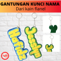 Gantungan Kunci Nama Dari Kain Flanel. 
