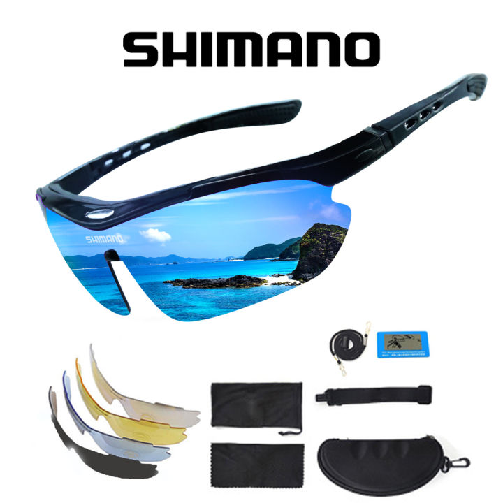 Shimano 5 Lens Polarized Cycling Sunglasses Set Outdoor Sports Bicycle Glasses Men Women Bike fishing Sunglasses Goggles Eyewear 5 Lens Lazada