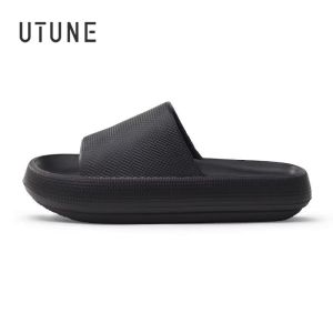 UTUNE 51CM slippers for man Platform House Shoes EVA Soft fashion slides Anti-slip Summer Sandals Women bathroom shoes Shower2026
