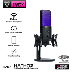 NUBWO X701 HATHOR Wirelees Condenser  Microphone ไมค์ไร้สายสำหรับสตรีมมิ่งและอัดเสียง [ประกัน 2 ปี]