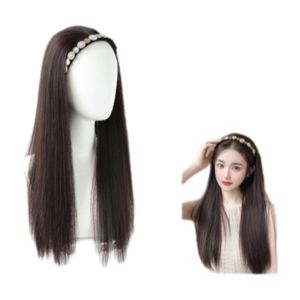 YOYO CHARMING Realistic Headband Wig Chemical Fiber Natural Look Half Headgear Wig Stylish Breathable Detachable Natural Wigs Female Use