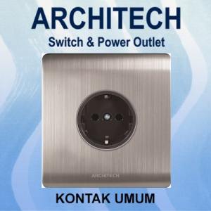 ARCHITECH PLATINUM B9-C18 SILVER Stop Kontak - Colokan Listrik Silver Material Titanium Berkualitas Proteksi Keamanan Untuk Anak-Anak - Lazada