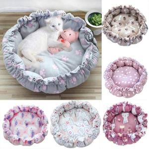 Soft Cat Bed Fluffy Adjustable Cat Cushion Round Warm Kittens Sleeping Basket Comfortable Touch Cats Mat Lightweight Pet Dog Bed2026