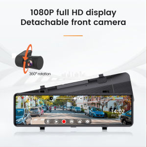 EKLEVA Mirror Dash Cam Backup Camera 10.88 Full HD Touch Screen Car Dash Camera Stream Media Dual Lens 1080P Front and Rear View Camera 24 Hour Parking
