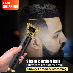 Professional Hair Clipper Buddha Electric Hair Trimmer Barber Hair Cutting Machine USB Rechargeable Baldheaded Beard Trimmer For Men Black