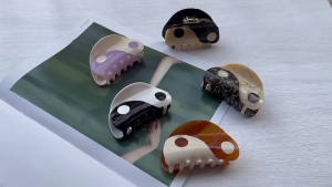 Semicircle Tai for Chi Hair Clips Acetate Yin Yang Hair Claws Non Slip Hair Clips Strong Hold Barrettes Trendy Headwear
