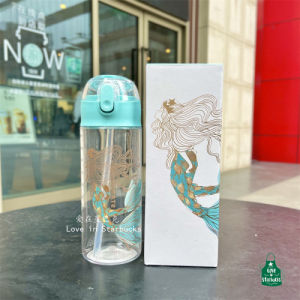 Starbuck Official Store Starbuck Cup 2022 Anniversary Ocean Cuisine Mermaid Goddess Portable Large-capacity Plastic Straw Cup Water Cup Starbuck Tumbler Starbuck Mug