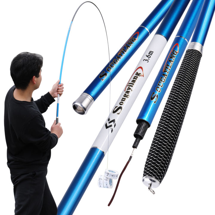 Sougayilang 2.7m-5.4m Fishing Rod Portable Telescopic Carbon Fiber