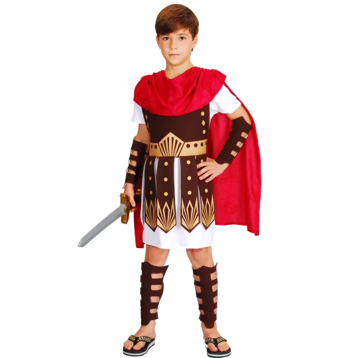 Halloween Purim Kids Ancient Roman Greek Warrior Gladiator Costume