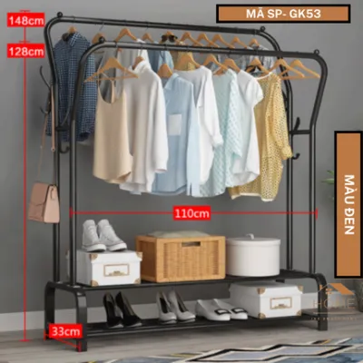 Giá Treo Quần Áo Thời Trang 2 Tầng Nhập Khẩu Cao Cấp INS GK53 Giá Treo Quần Áo 1 Gian 2 Tầng Lắp Ráp Dễ Dàng