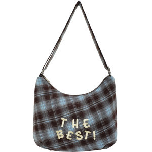 Korean-style canvas shoulder bag large capacity vintage for women 2026 New Autumn/Winter Plaid Bag Fashionable Commuting Tote Bag