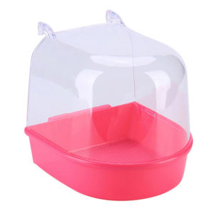 Plastic Hanging Bathtub High Transparent Bird Bathing Tub for Parrots Birds