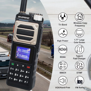 Singapore ready stock USB-C charging Baofeng UV-25 UV25 VHF/UHF Ham Amateur Radio 10W Powerful 2800mAh Battery Portable Tactical 10W 999Ch Tri-band Transmit Six-band Receive Wireless Frequency Copy Vox FM NoAA Amateur Radio