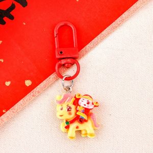 VIVIDI Linh vật ngựa Móc khóa hình ngựa Đang treo Trang trí năm dây chuyền túi ngựa Sáng tạo Linh vật may mắn dây túi Quà tặng cặp đôi