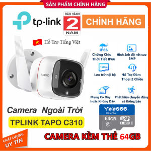Camera Wi-Fi Ngoài Trời  An Ninh Tp-link Tapo C310 Siêu Nét Góc Rộng 3.0MPX | Hàng Chính Hãng | Bảo Hành 24 Tháng